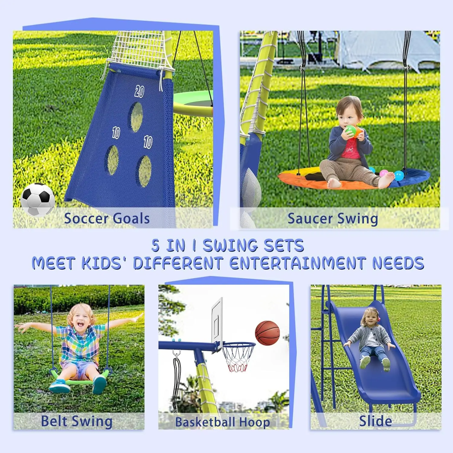 Swing Sets for Backyard with K - Kids Outdoor Wooden Playset 评论和价格