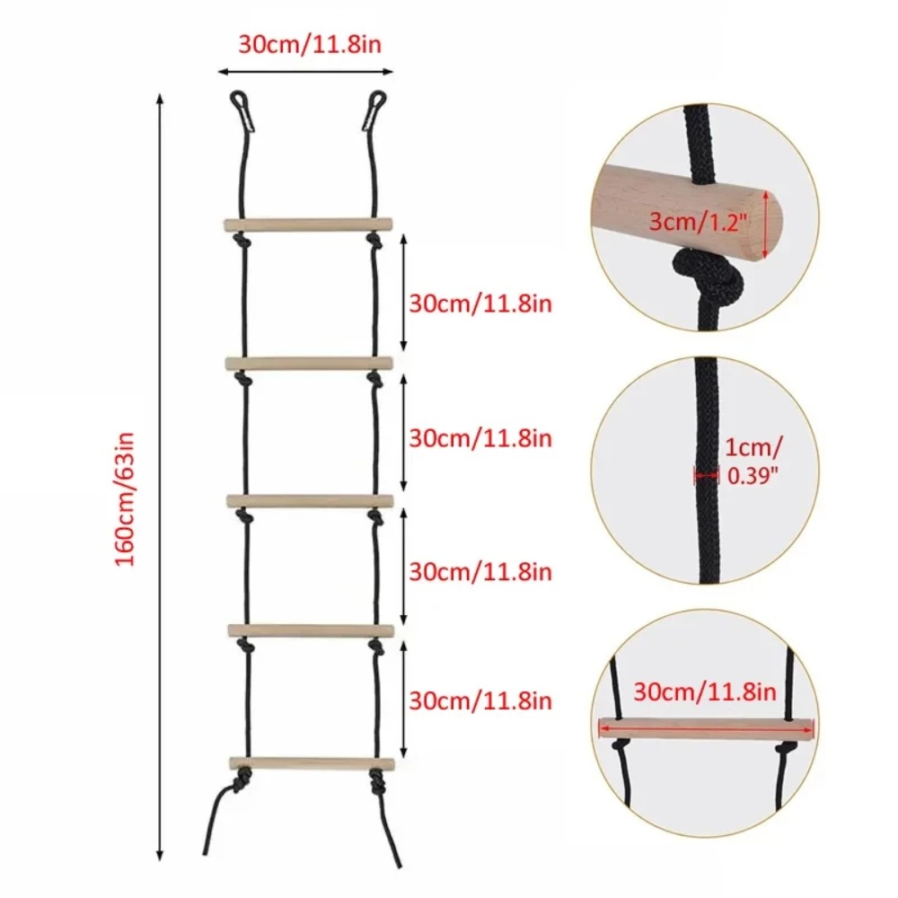 Children Climbing Rope Ladder  - Kids Outdoor Wooden Playset 评论和价格