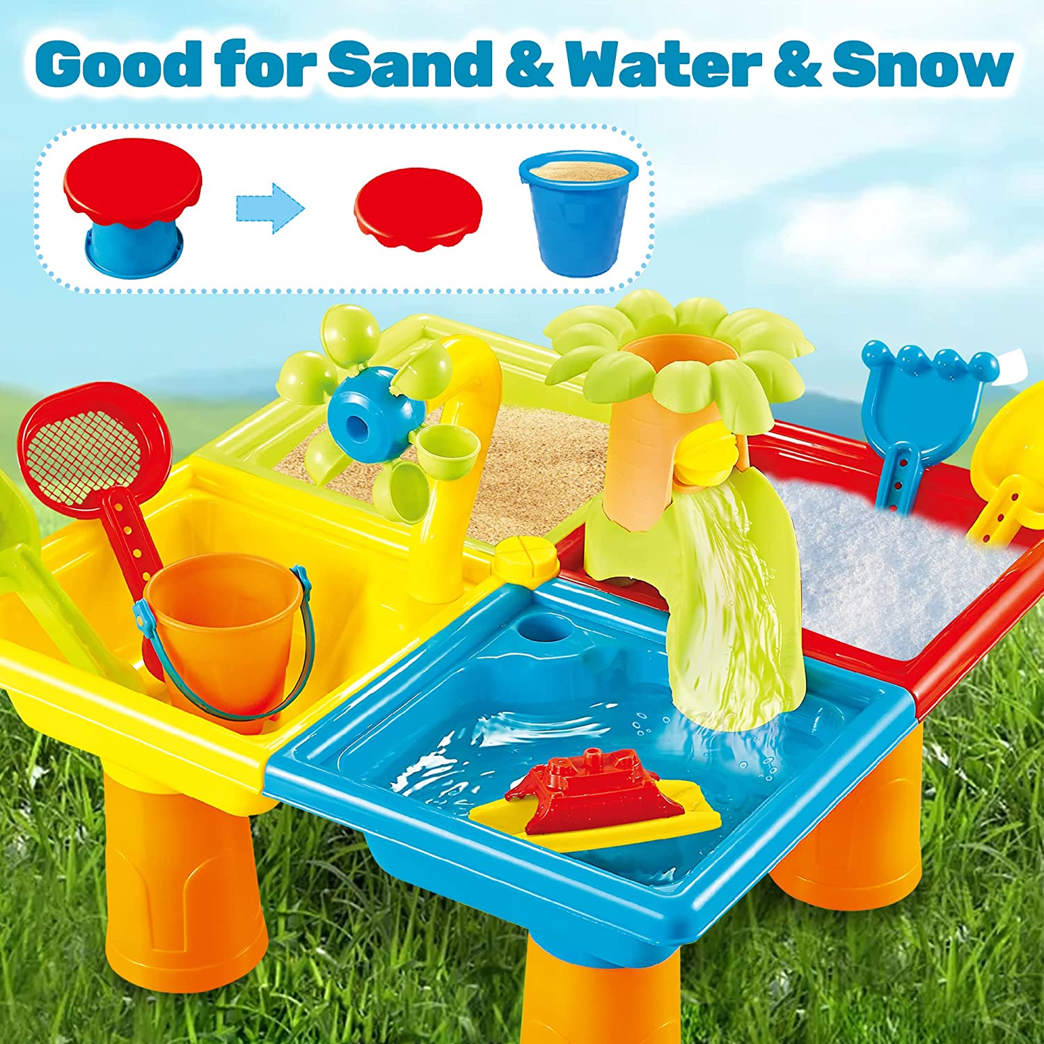 Beach Table Sand Play Toys Chi - Kids Outdoor Play Table 评论和价格