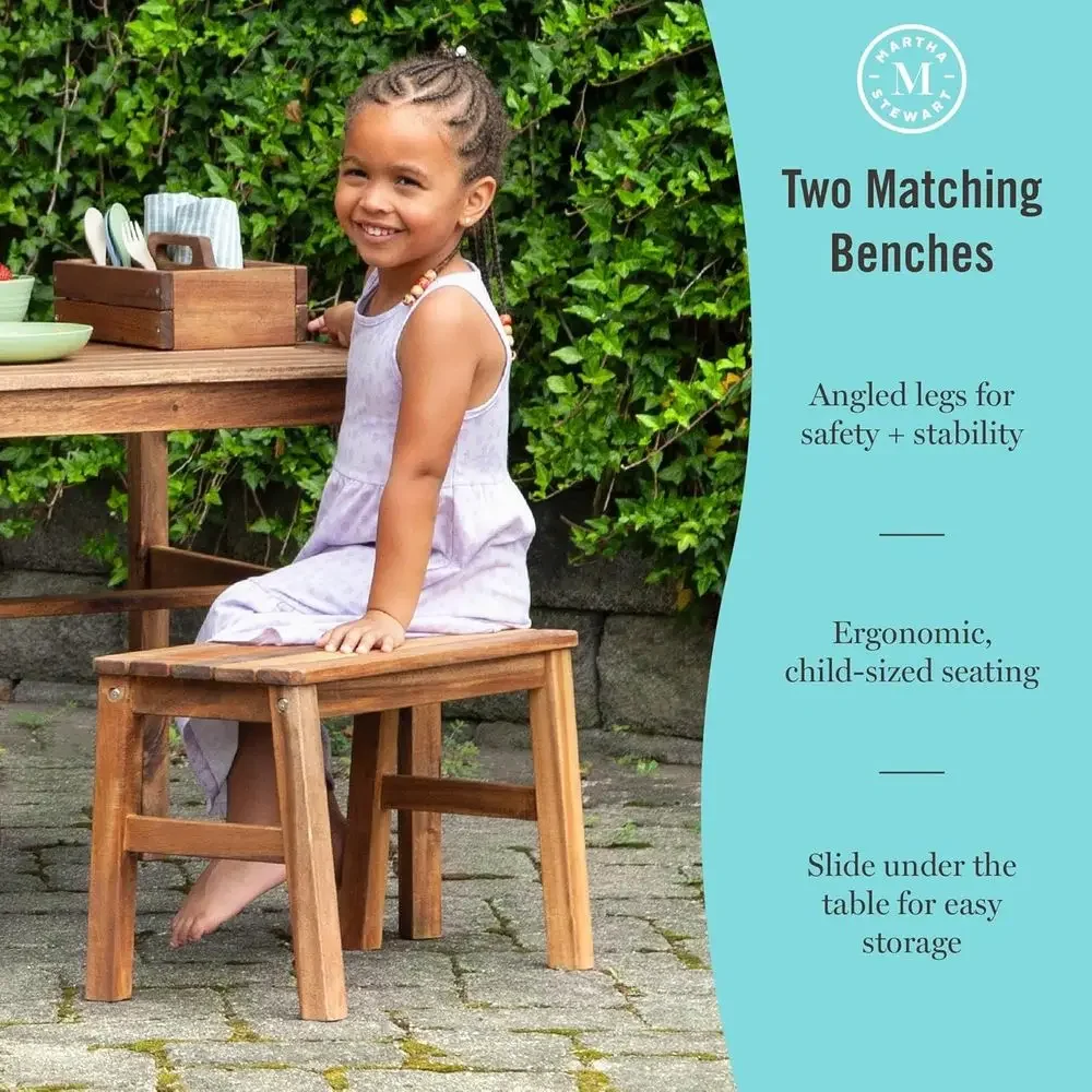Kids Outdoor Crat Table and 2  - Kids Outdoor Wooden Playset 评论和价格