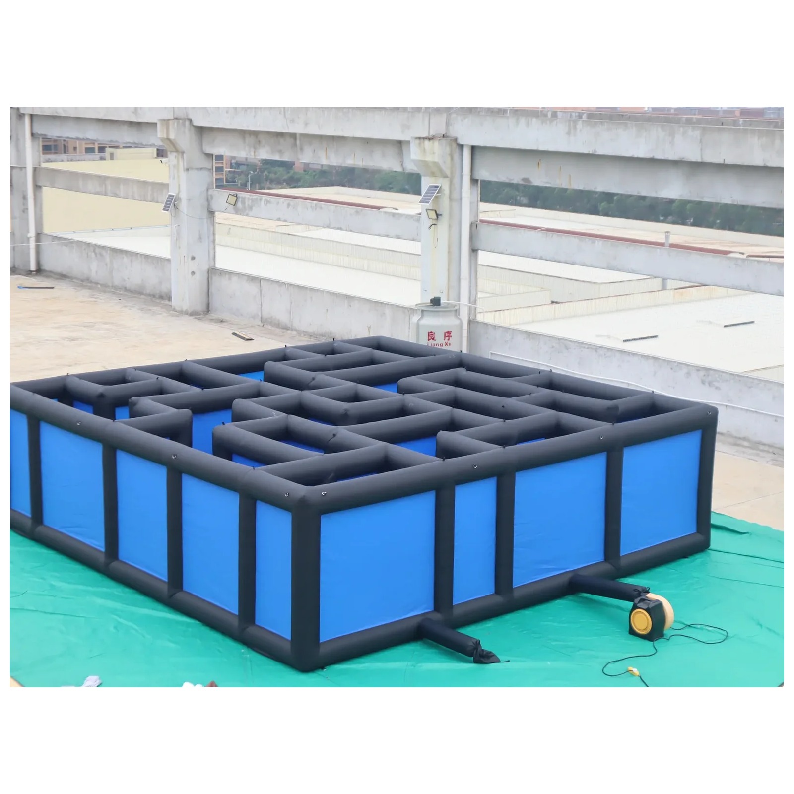 Large Black Blue Open Inflatab - Kids Outdoor Venues 评论和价格
