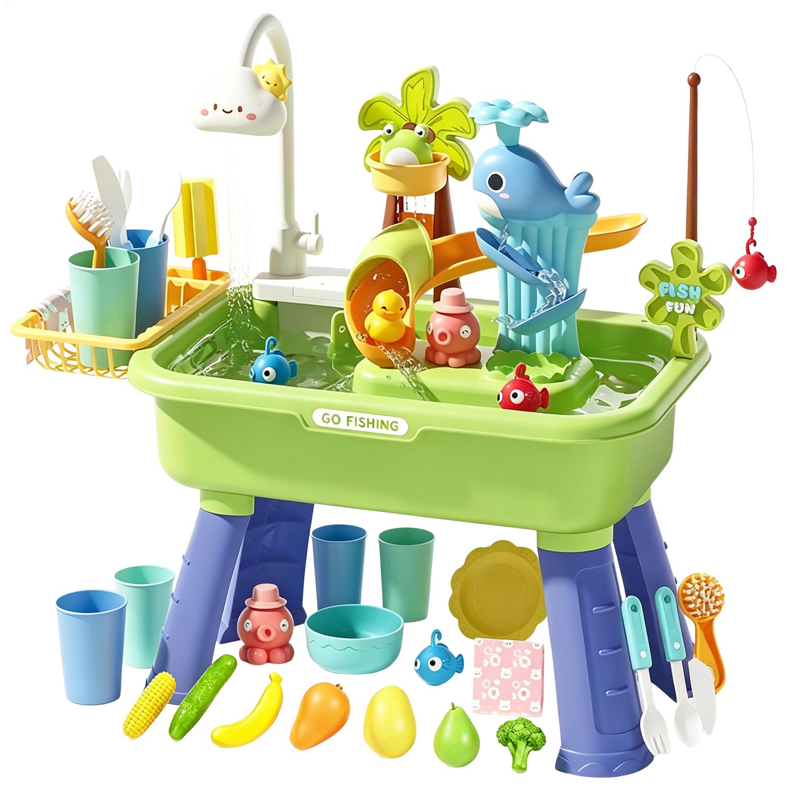 Kids Water Table with Pump, Se - Kids Outdoor Play Table 评论和价格