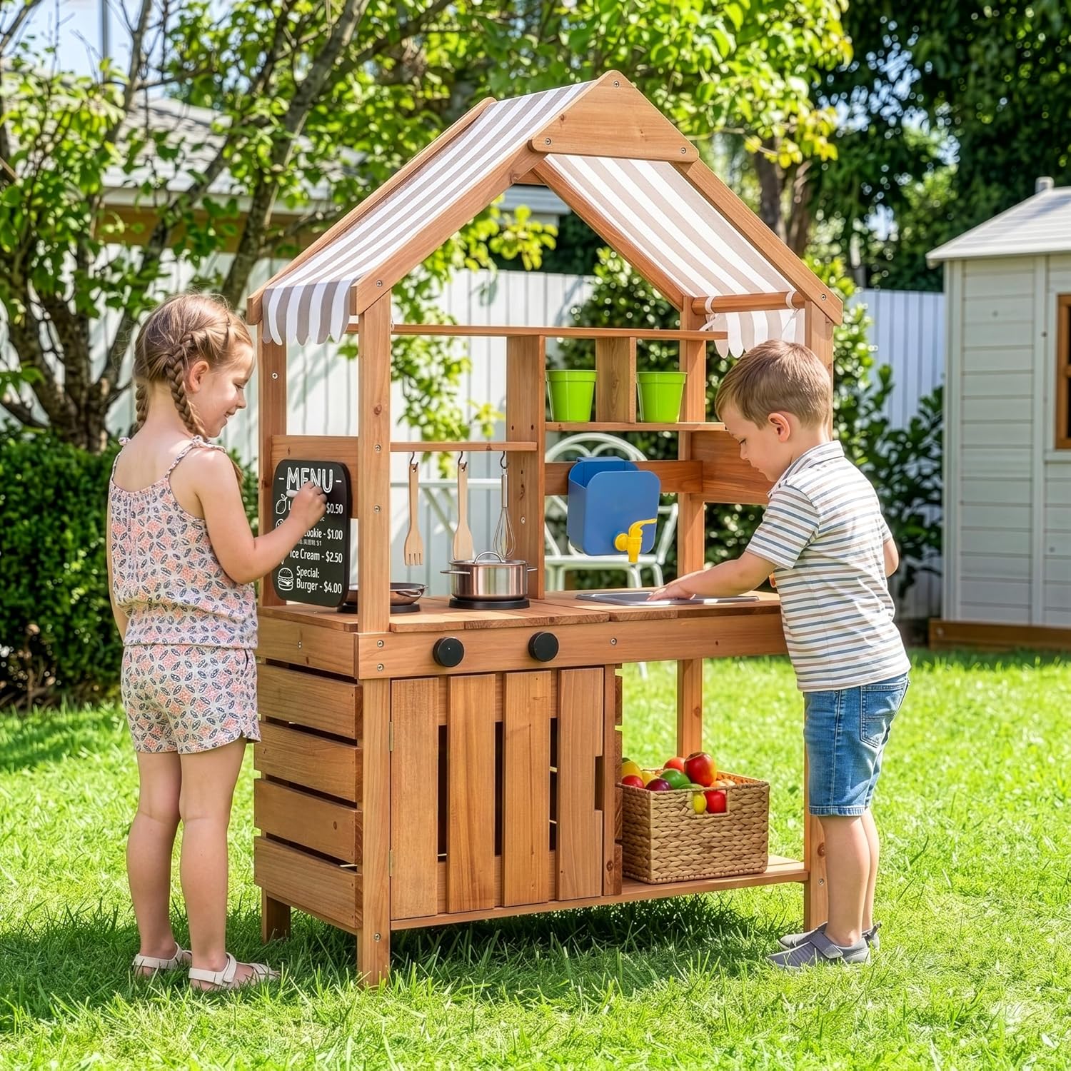 #Mud Kitchen Outdoor Playset C - Kids Outdoor Wooden Playset 评论和价格