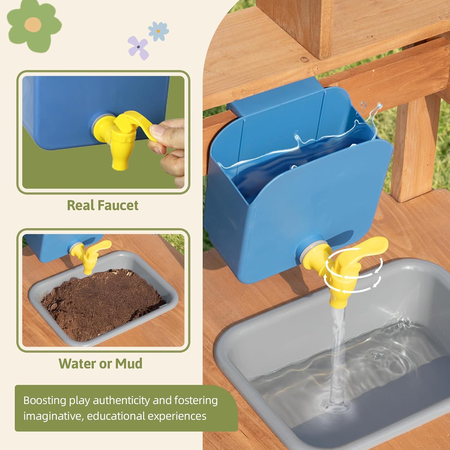 #Mud Kitchen Outdoor Playset C - Kids Outdoor Wooden Playset 评论和价格