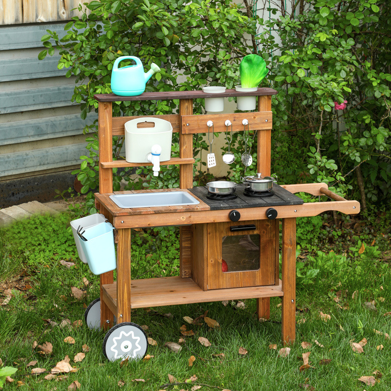 Montessori Outdoor Wooden Mud  - Kids Outdoor Wooden Playset 评论和价格