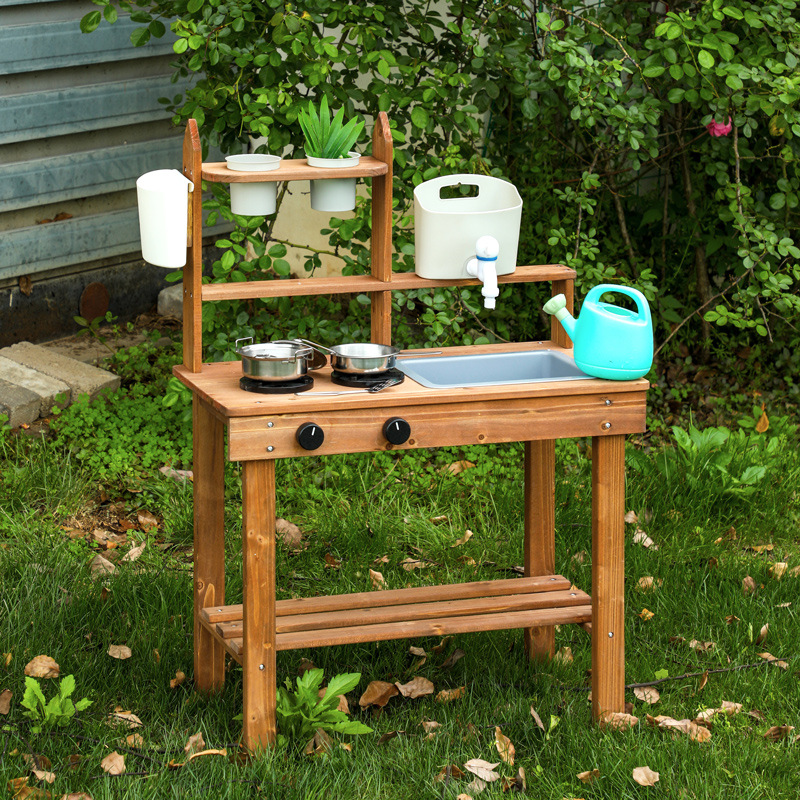Montessori Outdoor Wooden Mud  - Kids Outdoor Wooden Playset 评论和价格