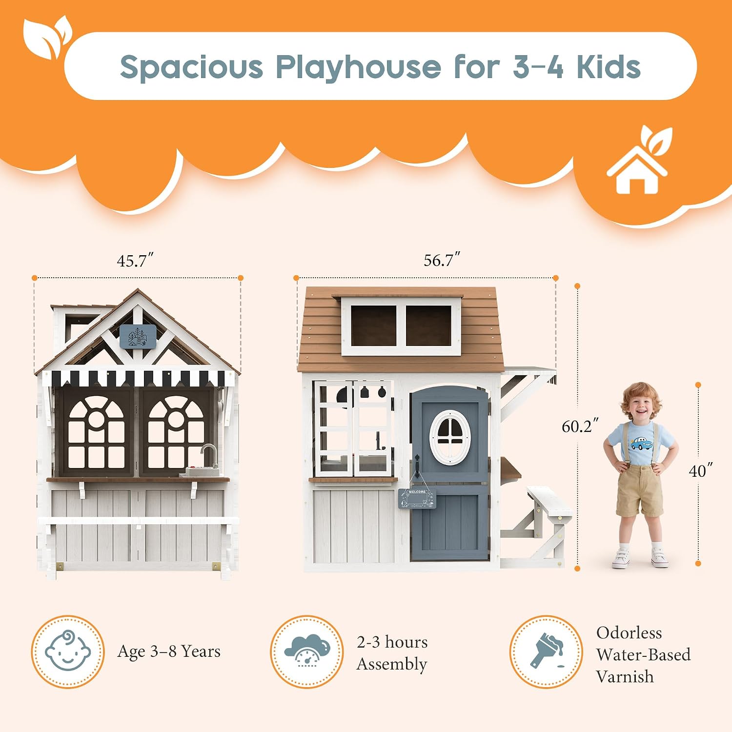 Albott Kids Outdoor Wooden Pla - Kids Outdoor Wooden Playset 评论和价格