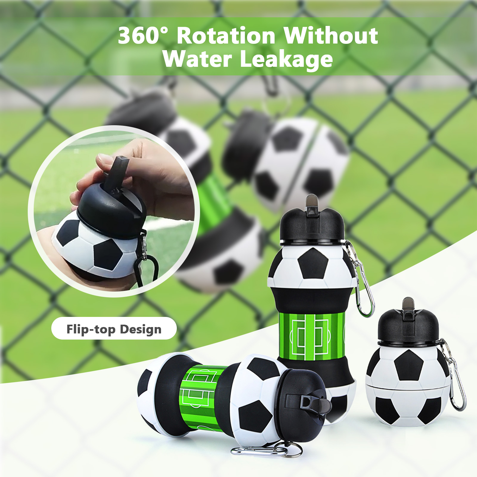 550ml Foldable Football Water  - Outdoor Kid Friendly 评论和价格